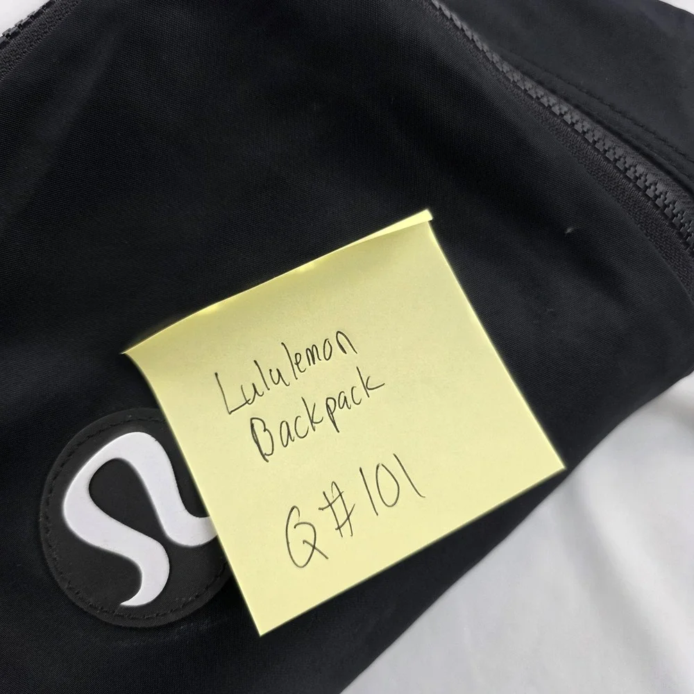 Lululemon Backpack Black 15 Inch Soft Case Women Nylon Travel Daypack Bag